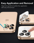 iPhone 17 Pro Max17 Pro16 Pro Max16 Pro15 Pro Max15 Pro14 Pro Max14 Pro Cameras Lens Protector Desert Titanium easy application and removal