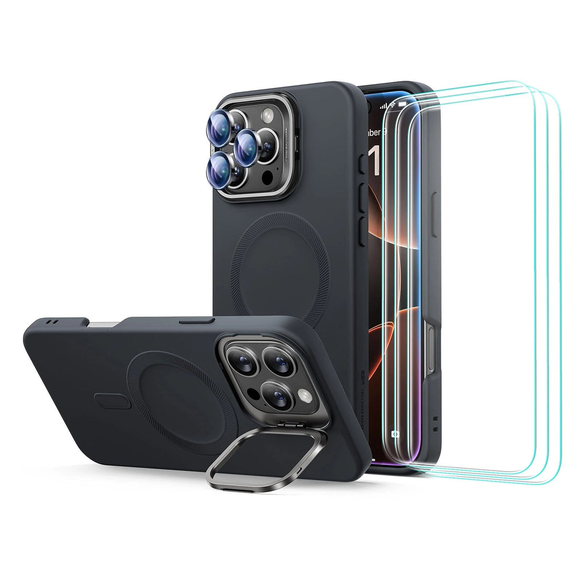 iPhone 16 Pro Max Cloud Soft Case Stash Stand Protection Bundle