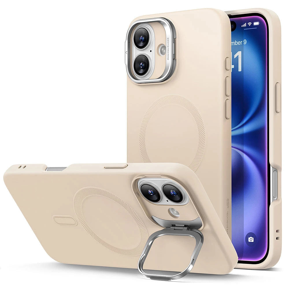 iPhone 16 Cloud Soft Case Stash Stand Light