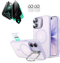 iPhone 17 Classic Hybrid Magsafe Case with Stand & Armorite Privacy Screen Protector Bundle Frosted Light Purple