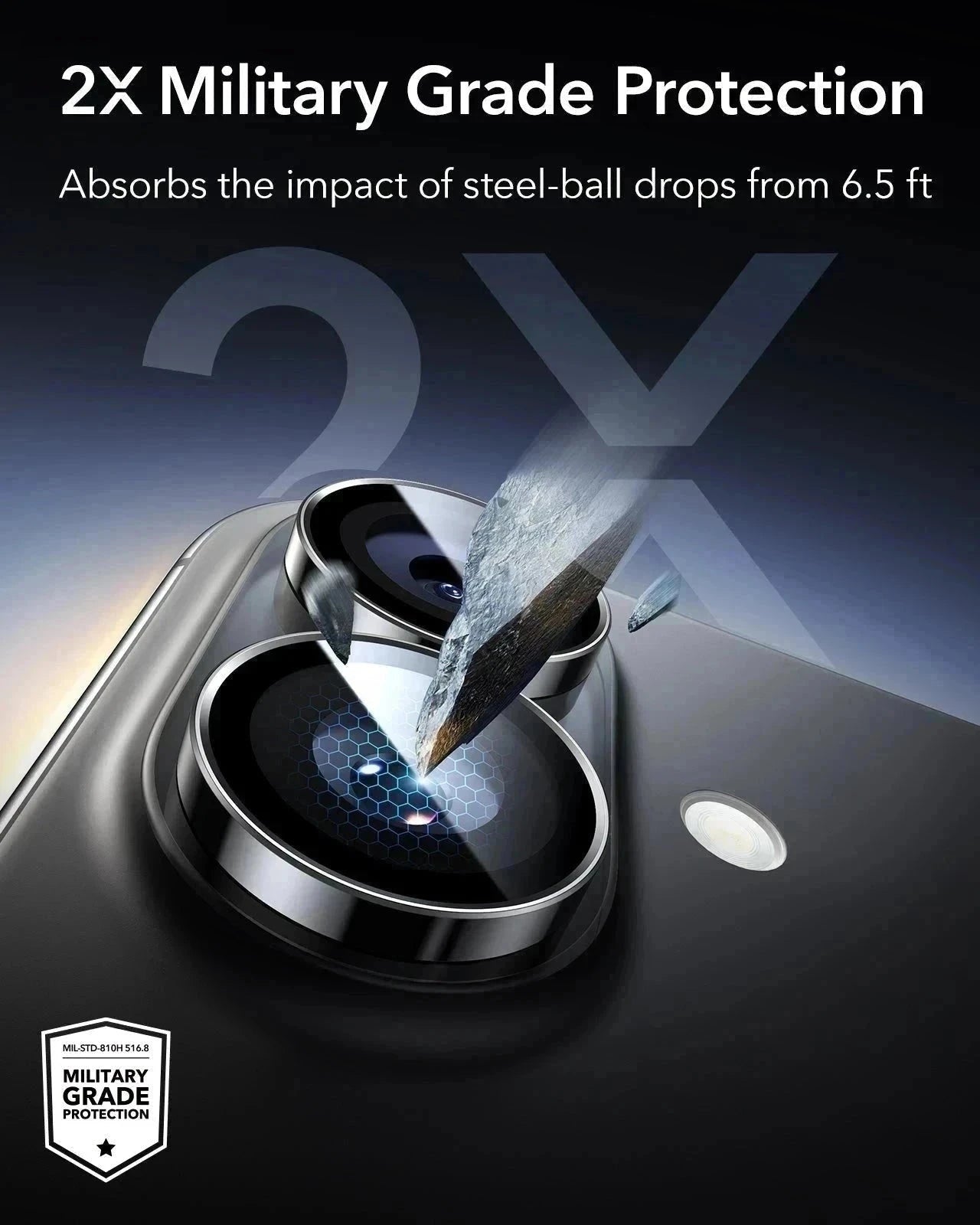 ESR iPhone 17 Armorite Camera Lens Protector Black military grade protection