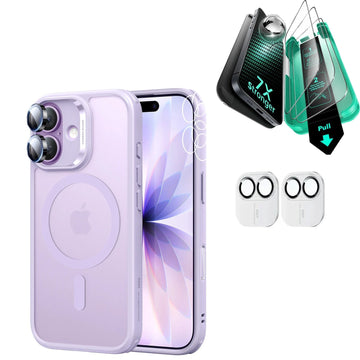 iPhone 17 Classic Hybrid Magsafe Case & Armorite Screen Protector Bundle Frosted Light Purple