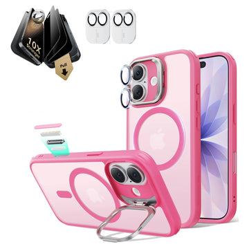 iPhone 17 Classic Magsafe Case with Corning Glass Screen Protector Frosted Pink