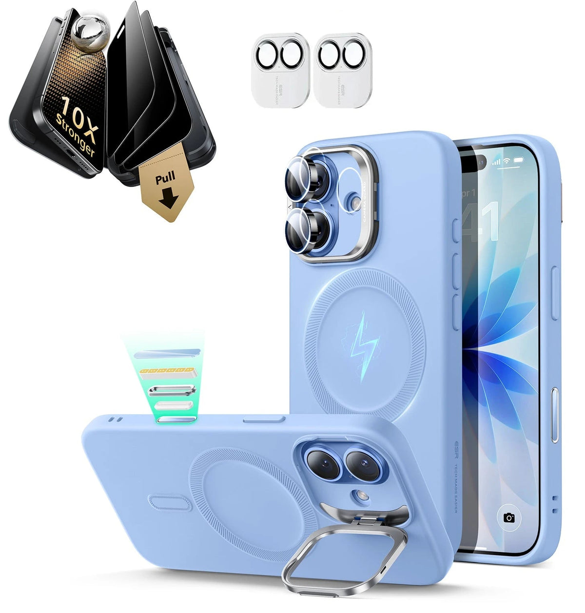 iPhone 17 Bundle Cloud Soft Magnetic Case Armorite Pro Privacy Screen Protector Mist