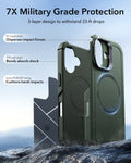 ESR iPhone 17 Cyber Tough Magsafe Case with Stand and Camera Control Green Military Grade Protection
