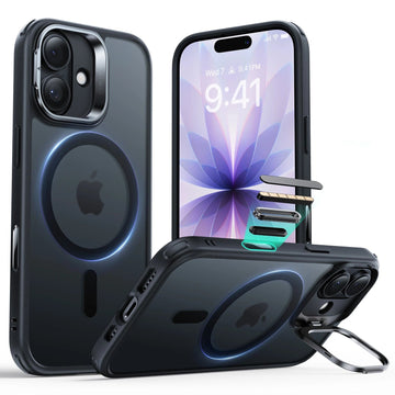 iPhone 17 Classic Hybrid Magnetic Case (Camera Control, Stash Stand) - Frosted Black ESR ESR