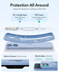 iPhone 17 Claiss Hybrid Magsafe Case with Stand Frosted Light Blue Protection All Around