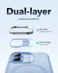 iPhone 17 Claiss Hybrid Magsafe Case with Stand Frosted Light Blue Dual-layer camera protection