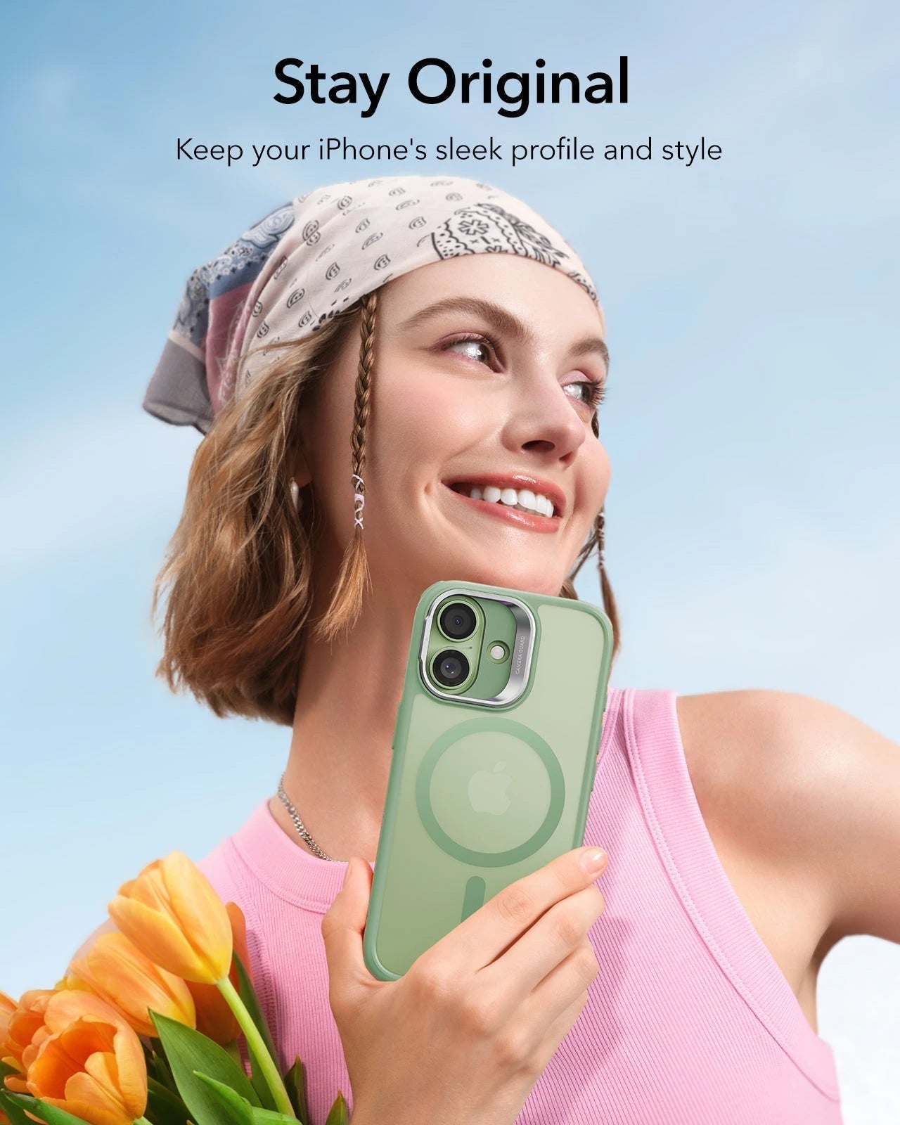 iPhone 17 Classic Hybrid Magnetic Case (Camera Control, Stash Stand) - Frosted Light Green ESR ESR