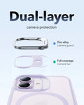 iPhone 17 Claiss Hybrid Magsafe Case with Stand Frosted Light Purple Dual-layer camera protection