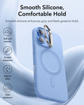 ESR iPhone 17 Silicone Magsafe Case with Stand Mist Blue Smooth Silicone, Comfortable Hold