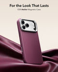 ESR Deep Burgundy Leather iPhone 17 Pro Magsafe Case with Stand For the Look That Lasts