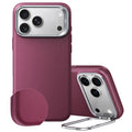 Burgundy Vegan Leather iPhone 17 Pro Magsafe Case with Stand