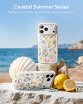 ESR White Ocean Shell iPhone 17 Pro Magsafe case with Stand Coastal Summer Series