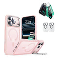 iPhone 17 Pro Classic Hybrid Magsafe Case Stand and Screen Protector Frosted Pink