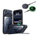 iPhone 17 Pro Classic Hybrid Magsafe Case With Stand  and Qi2 Wireless Charger Clear Black
