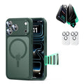 iPhone 17 Pro Classic Hybrid Magsafe Case with Privacy Screen Protector Bundle Frosted Green
