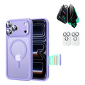 iPhone 17 Pro Classic Hybrid Magsafe Case with Privacy Screen Protector Bundle Frosted Purple