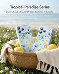 ESR Blue Floral iPone 17 Pro Magsafe Case Tropical Paradise Series