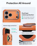 ESR iPhone 17 Pro Cyber Tough Magsafe Case with Stand and Camera Control Orange raised edge protection