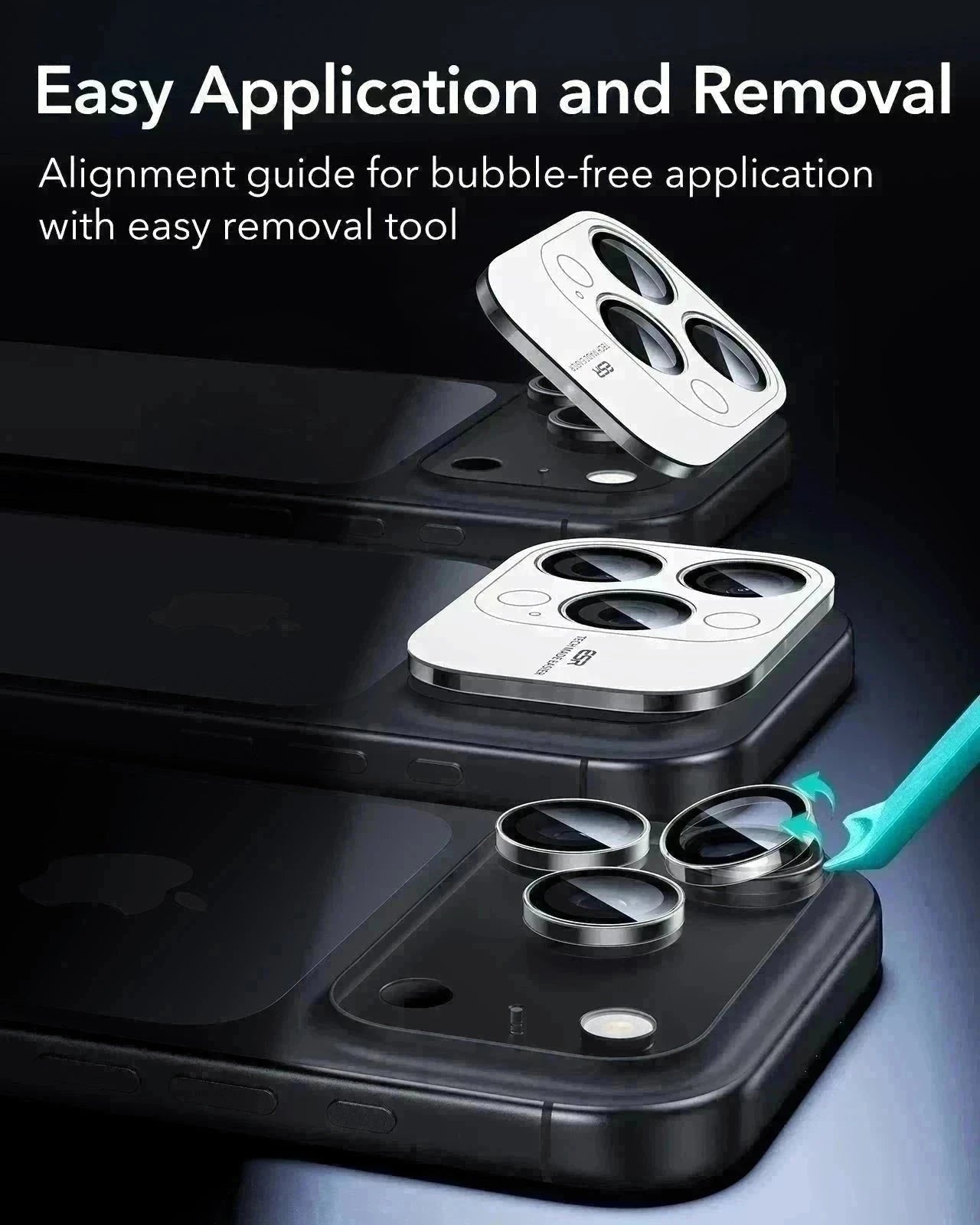 ESR iPhone 17 Pro Max Armorite Camera Lens Protector Clear easy application