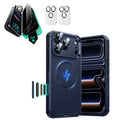 iPhone 17 Pro Cyber Tough Magsafe Case with Privacy Screen Protector Navy Blue