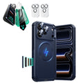iPhone 17 Pro Cyber Tough Magsafe Case with Screen Protector Navy Blue