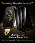ESR iPhone 17 Pro Corning Glass Privacy Screen Protector effortless fit ultimate protection