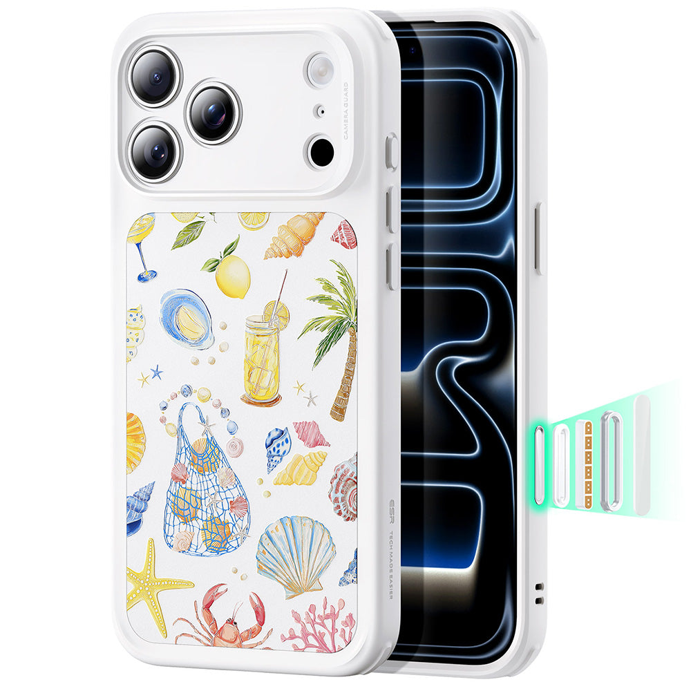 Withe Shell iPhone 17 Pro Case compatible with Magsafe