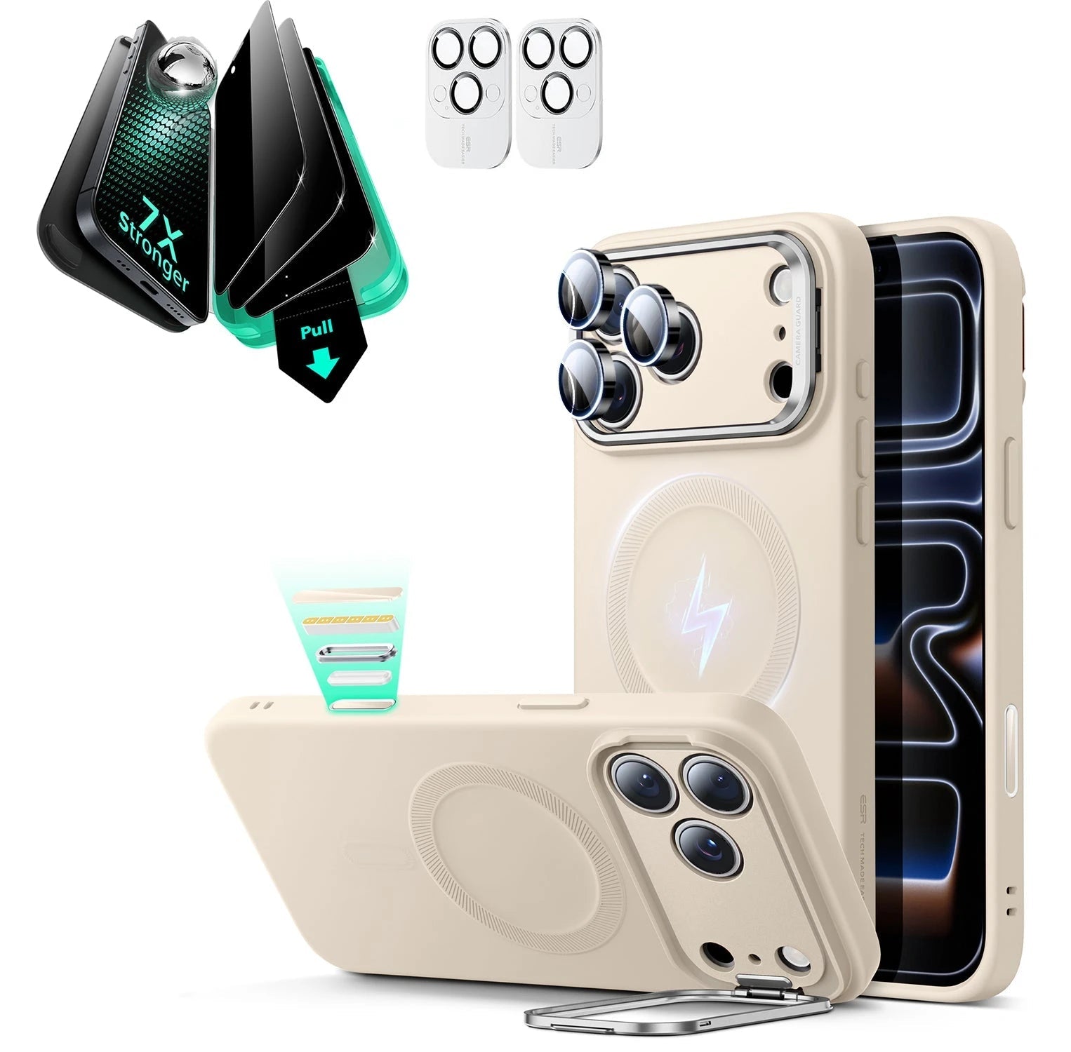 iPhone 17 Pro Cloud Soft Magnetic Case Armorite Privacy Protection Bundle Light