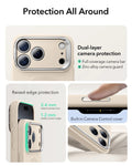 iPhone 17 Pro Cloud Soft Silicone Magsfae Case with Stand Light Tan Protection All Around