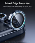 ESR iPhone 17 Pro Max Armorite Camera Lens Protector Blue Shimmer raised edge protection