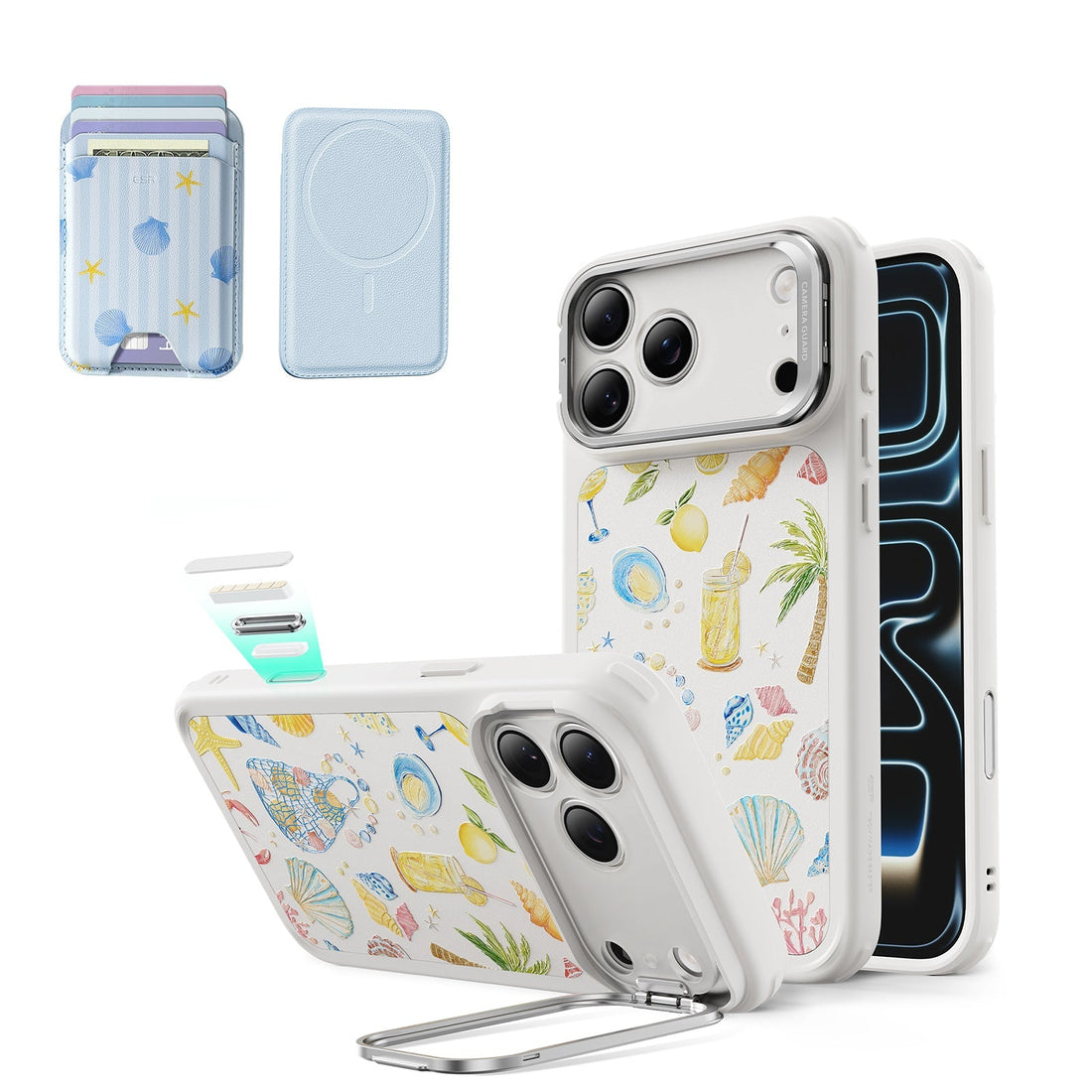 ESR Withe Shell iPhone 17 Pro Max Magsafe Case with Stand pair Slim MagSafe 