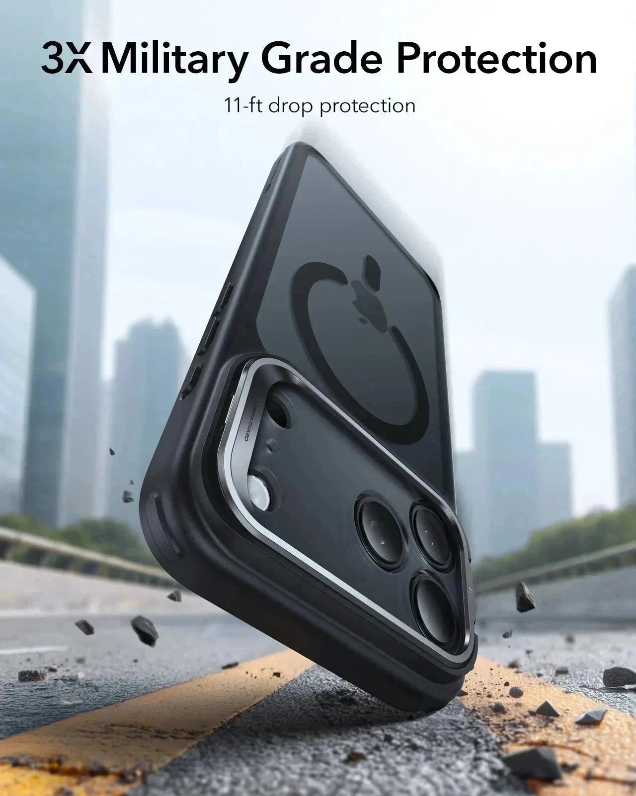 ESR iPhone 17 Pro Max Classic Hybrid Magsafe Case with Stand Camera Control Frosted Black Military Grade Protection