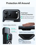 ESR iPhone 17 Pro Max Classic Hybrid Magsafe Case with Stand Camera Control Clear Black Raised Edge Protection