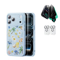 Blue Floral iPone 17 Pro Max Magsafe Case pair Armorite Tempered Glass Privacy Screen Protector