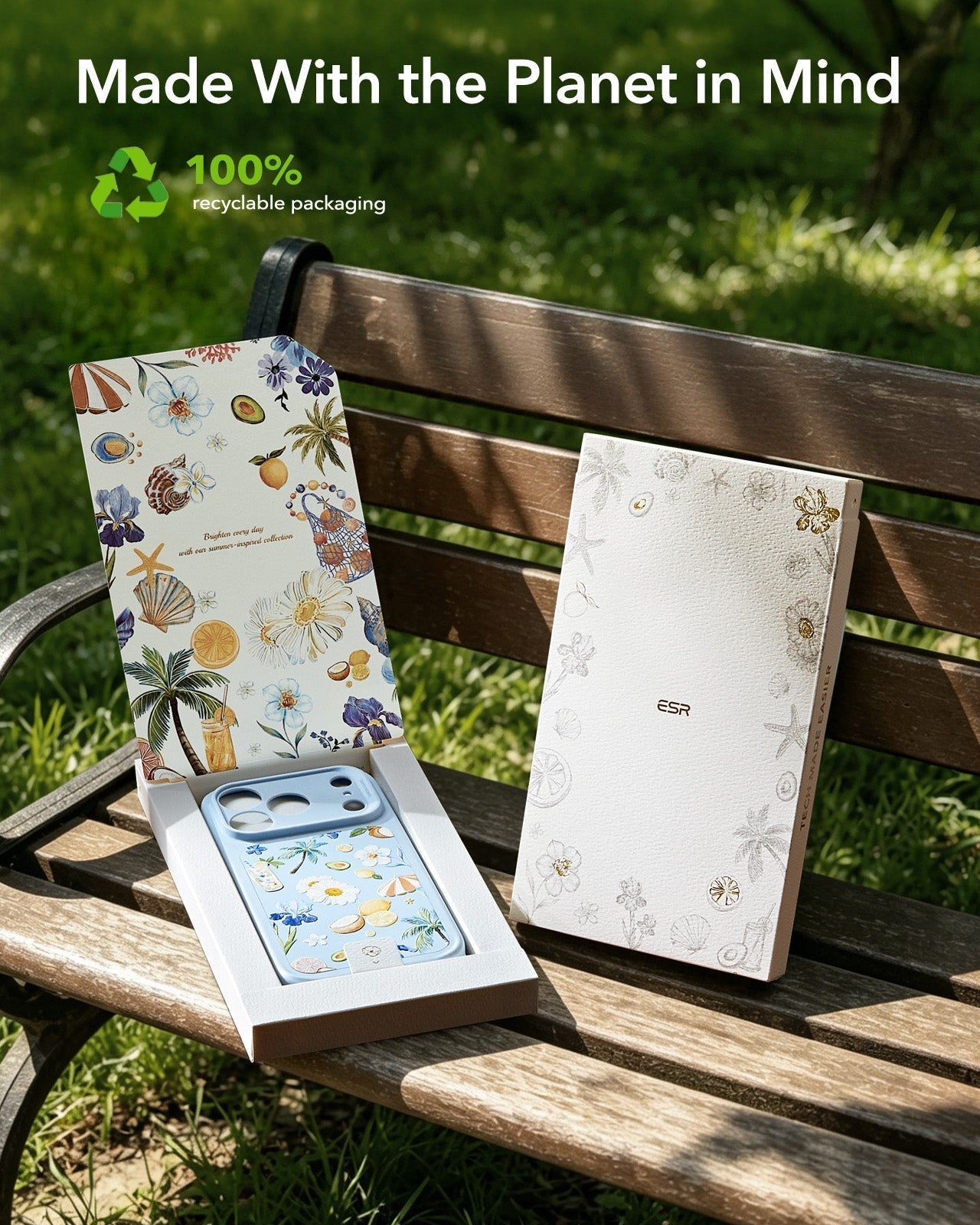 ESR Blue Floral iPone 17 Pro Max Case Made With the Planet in Mind