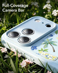 ESR Blue Floral iPone 17 Pro Max Case Full-Coverage Camera Bar