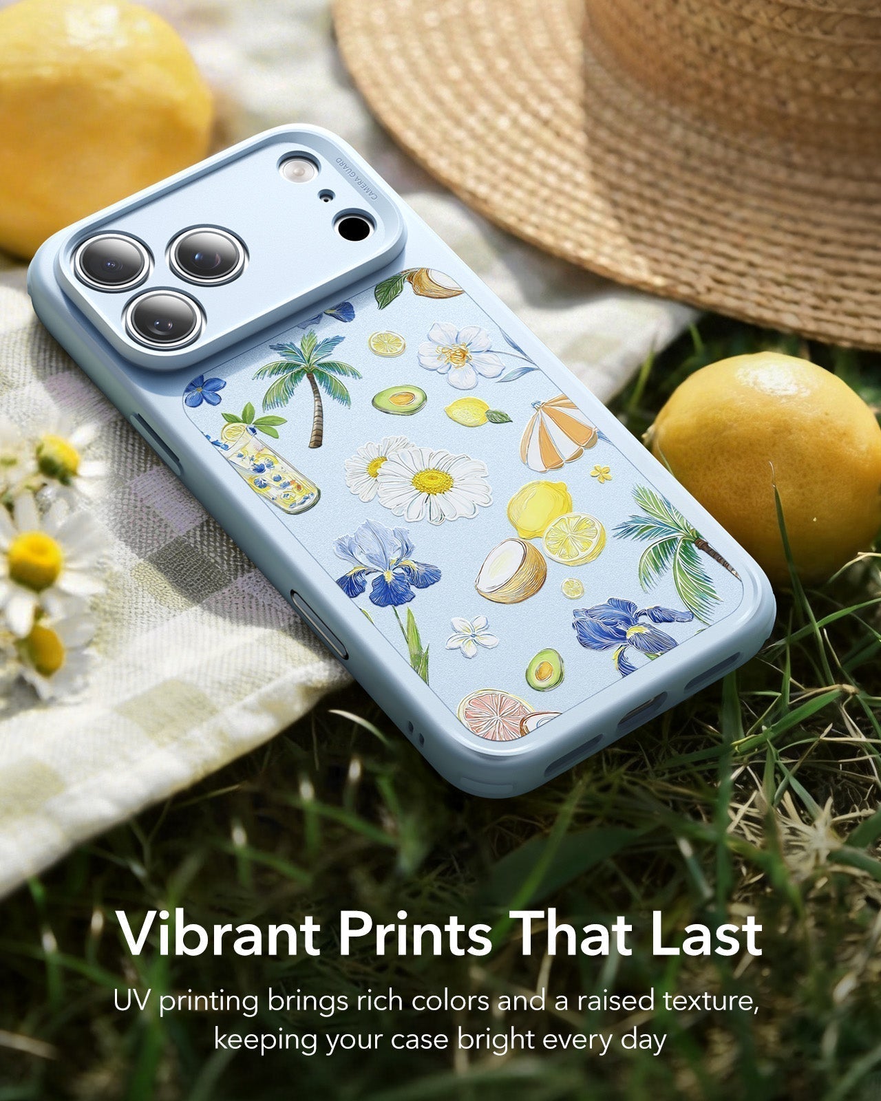 ESR Blue Floral iPone 17 Pro Max Case Vibrant Prints That Last