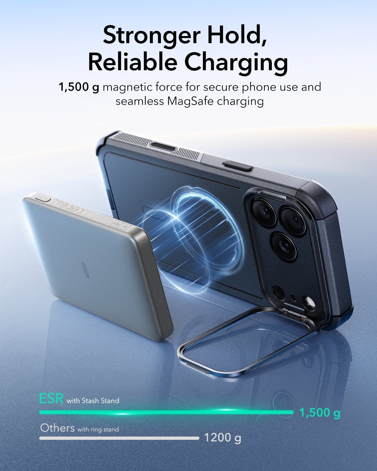 ESR iPhone 17 Pro Max Cyber Tough Magsafe Case with Stand and Camera Control Black Magsafe Charging