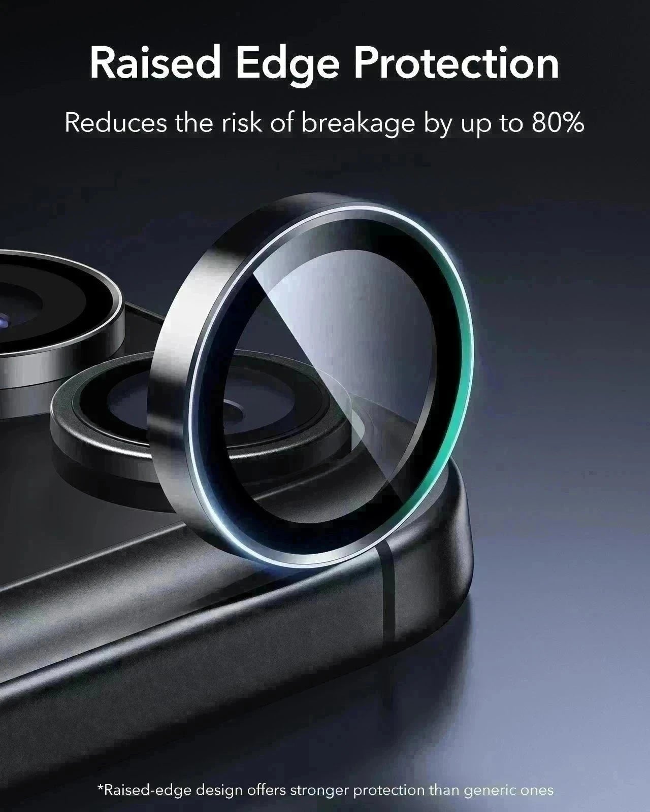 ESR iPhone 17 Pro Max Armorite Camera Lens Protector Black raised edge protection