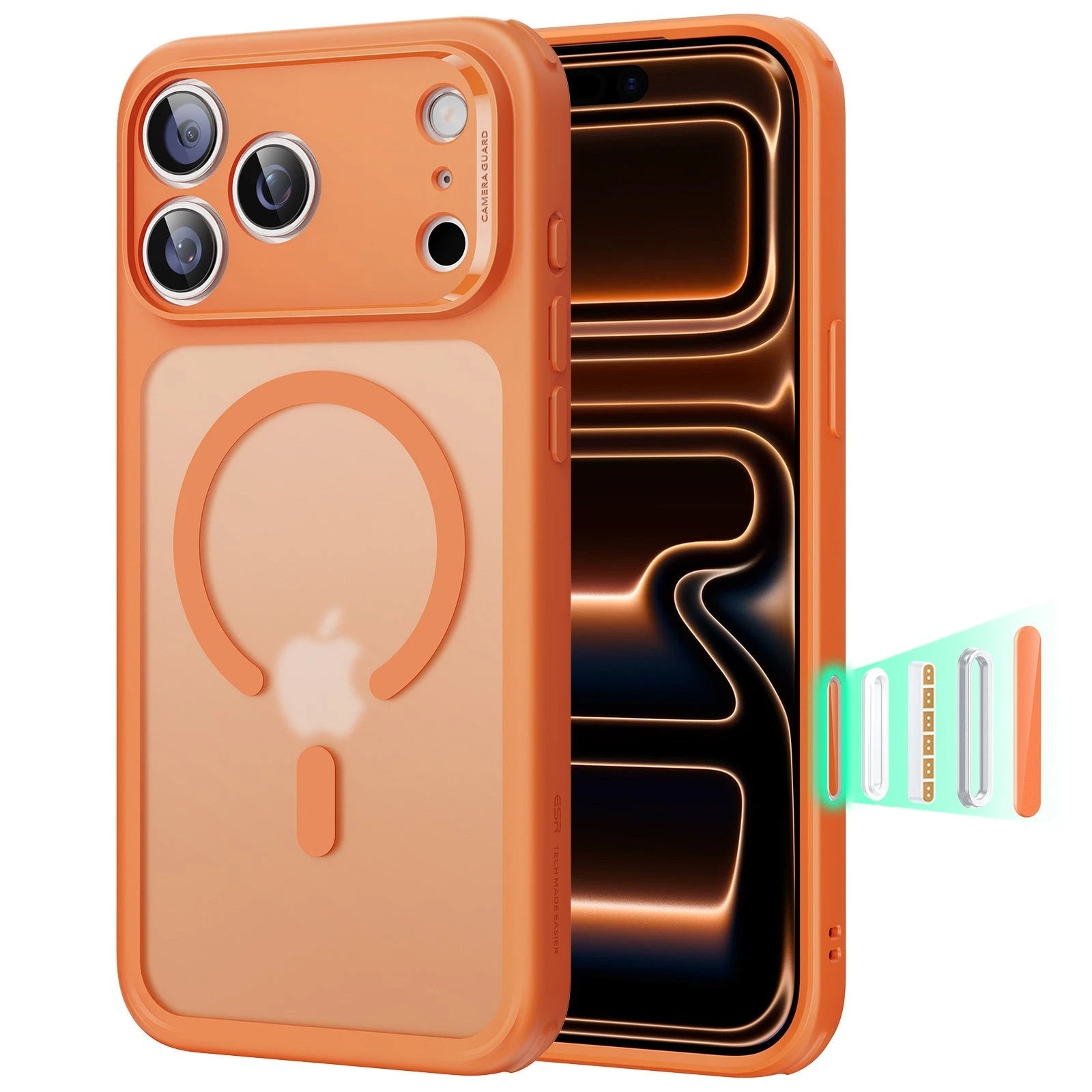 iPhone 17 Pro Max Classic Hybrid Magnetic Case (Camera Control) - Frosted Orange ESR ESR
