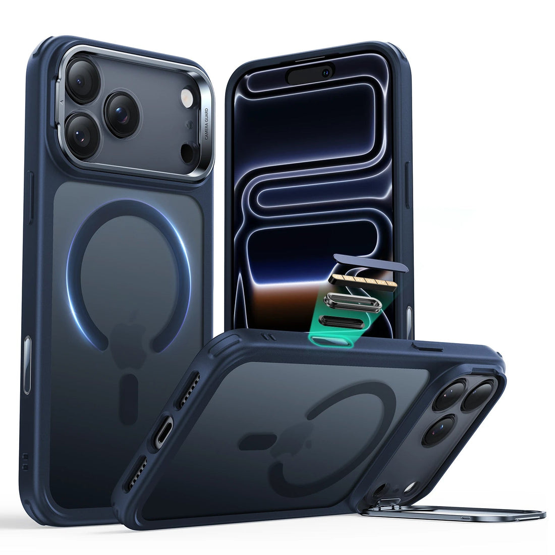iPhone 17 Pro Max Classic Hybrid Magnetic Case (Camera Control, Stash Stand) - Frosted Blue ESR ESR