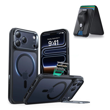 iPhone 17 Pro Max Classic Hybrid Magsfae Case With Magsafe Wallet Frosted Black