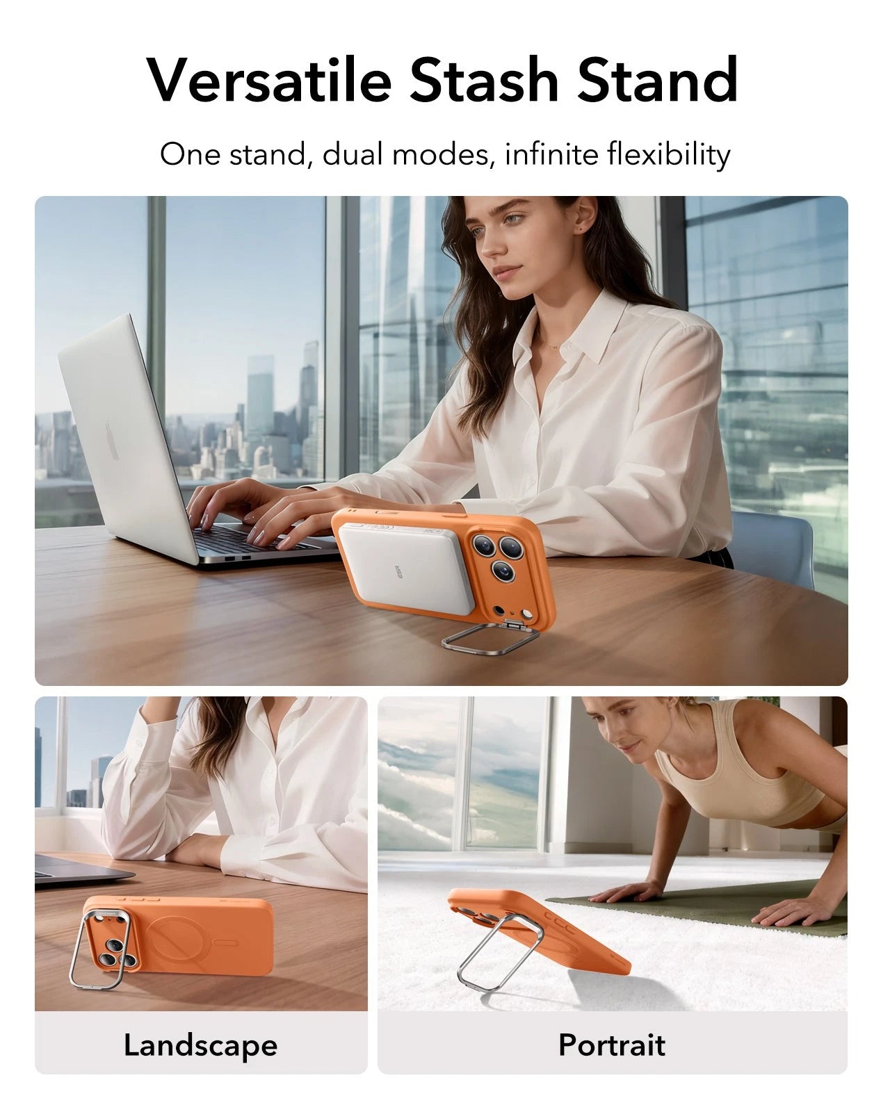 iPhone 17 Pro Max Cloud Soft Magnetic Case (Camera Control, Stash Stand) - Orange ESR ESR