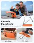 ESR iPhone 17 Pro Max Cyber Tough Magsafe Case with Stand Orange Versatile Stash Stand