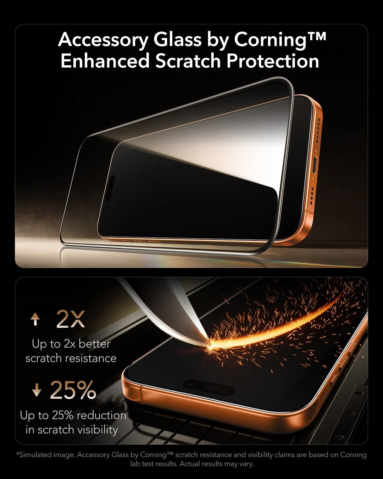ESR iPhone 17 Pro Max Accessory Glass by Corning Screen Protector enhanced scratch protection