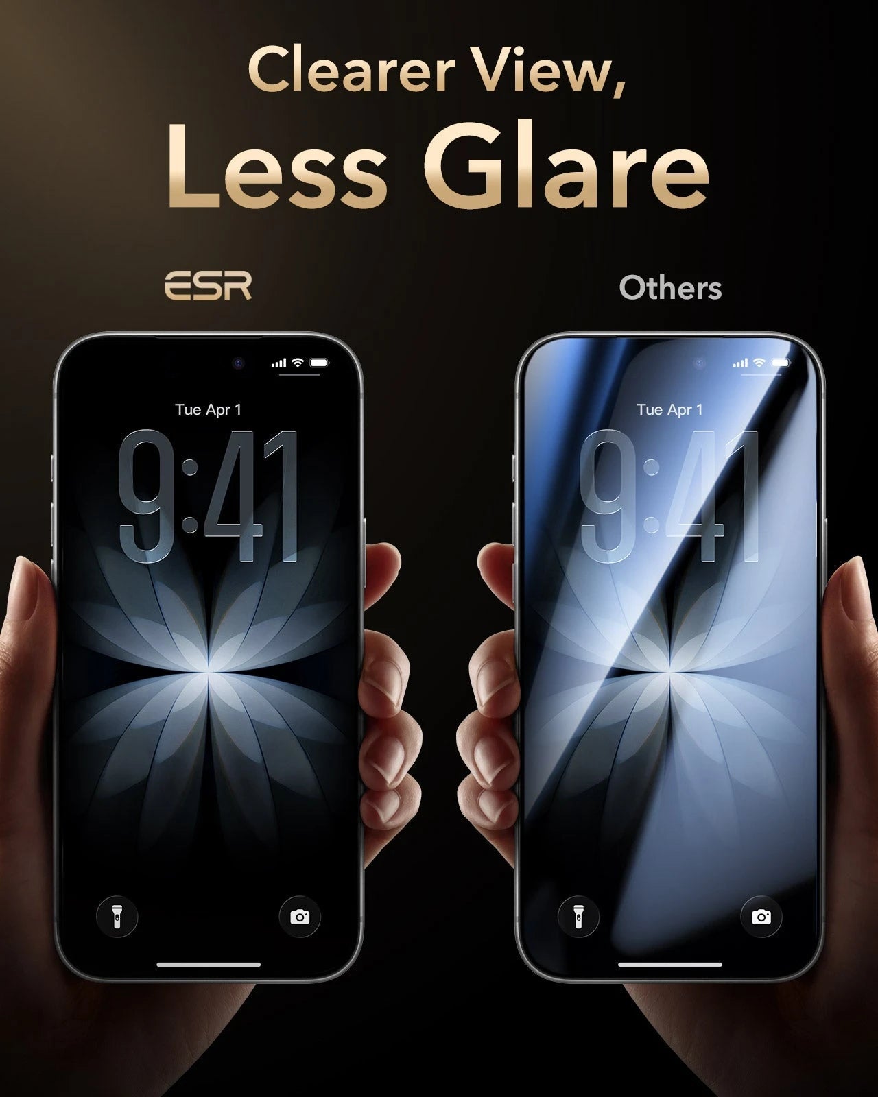 ESR iPhone 17 Screen Protector with Corning Glass Clearer View,Glare Less