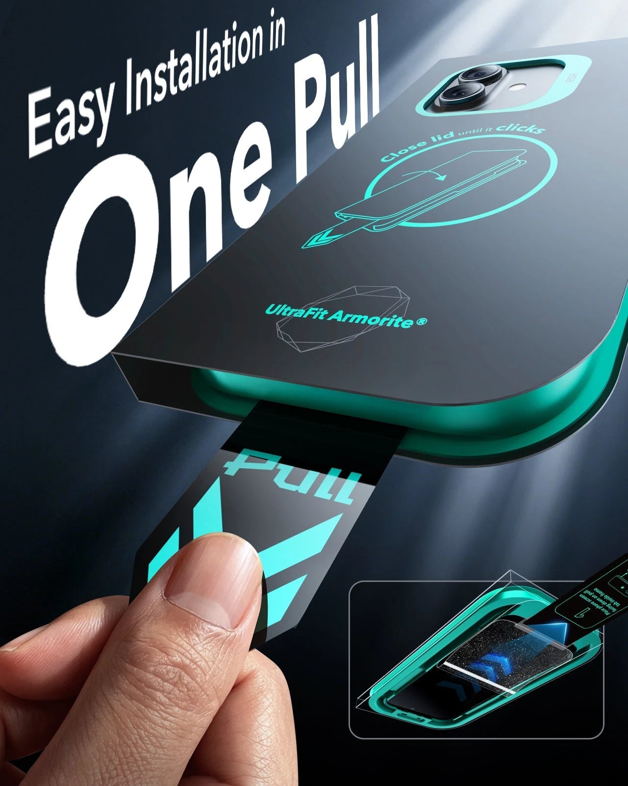 ESR iPhone 17 Screen Protector with Armorite Tempered Glass Easy Installation in One Pull