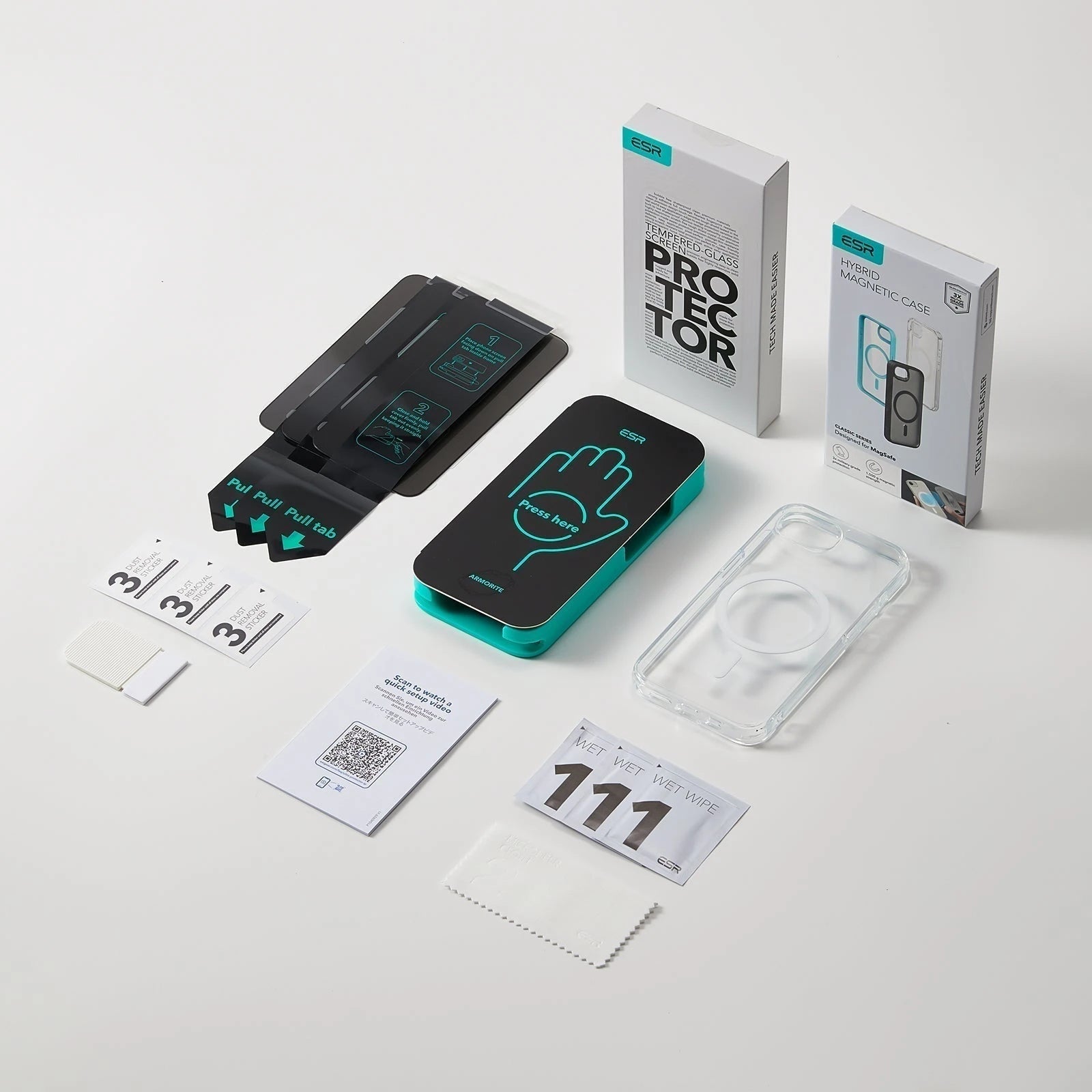 ESR iPhone 17e Classic Hybrid Magsafe Case and Armorite Privacy Screen Protector Set